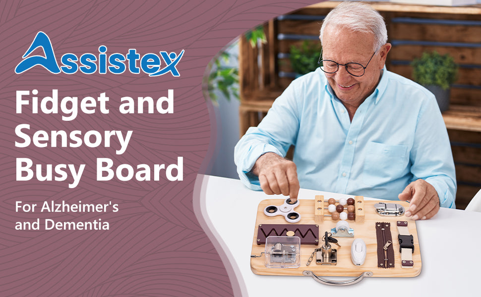 Wooden Fidget Busy Board for Adults with Altzheimer&