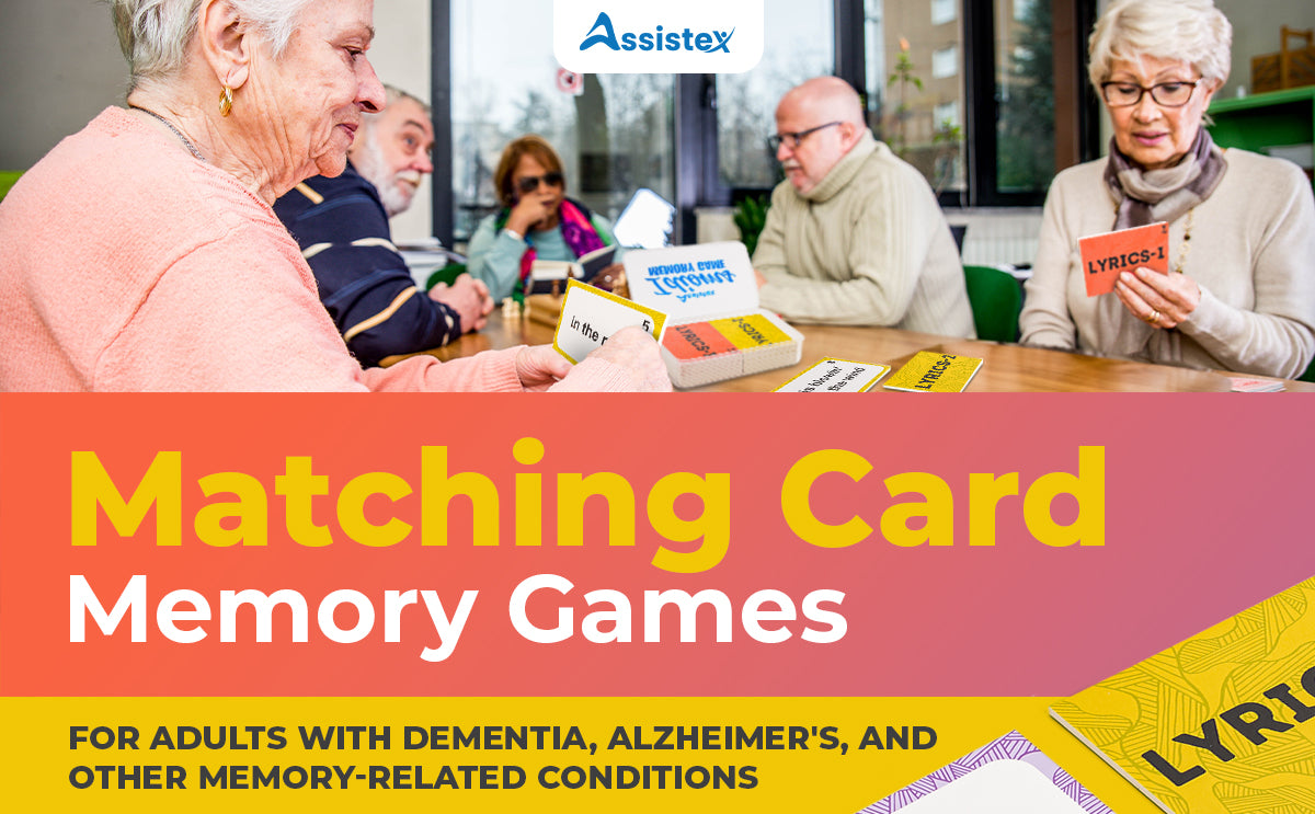 Assistex 2 in 1 Matching Card Memory Games for Seniors – Lyric and Idiom Matching Card Games for memory loss Dementia Activities for Seniors – Alzheimer&