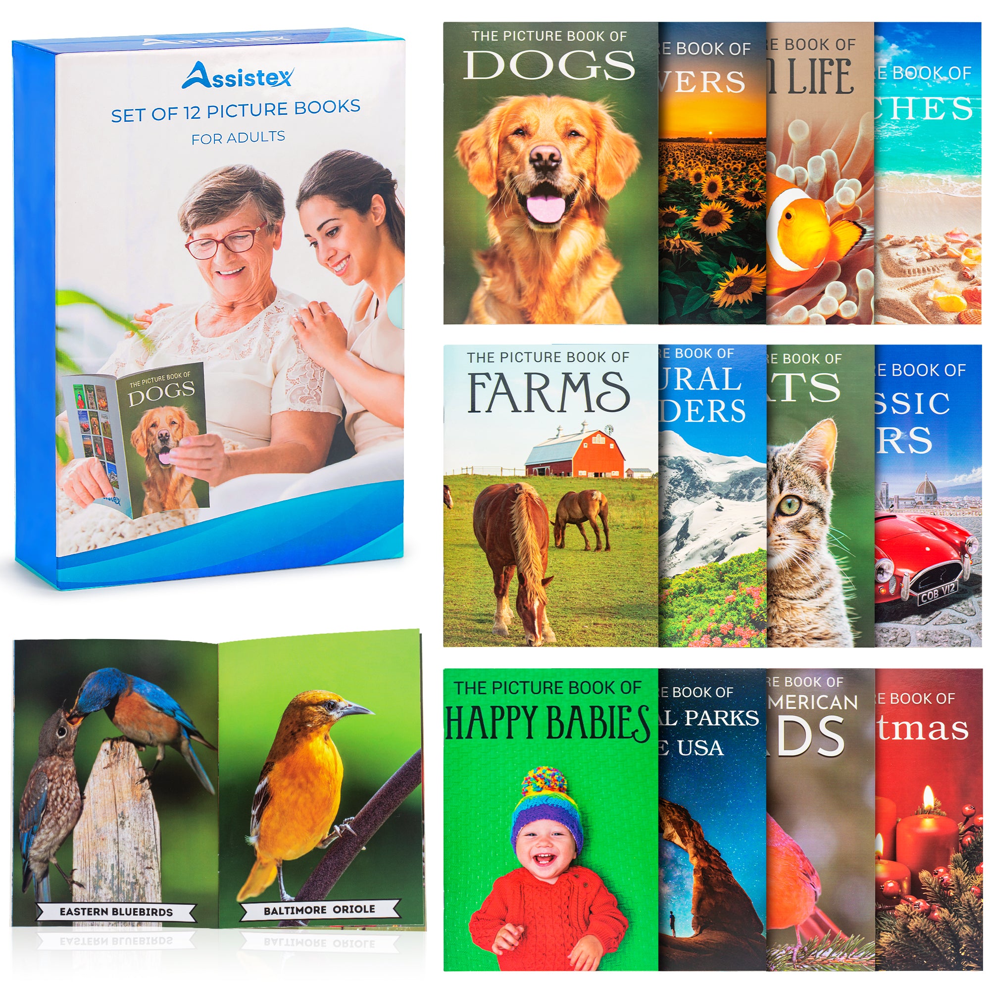 senior reading dementia-friendly picture book