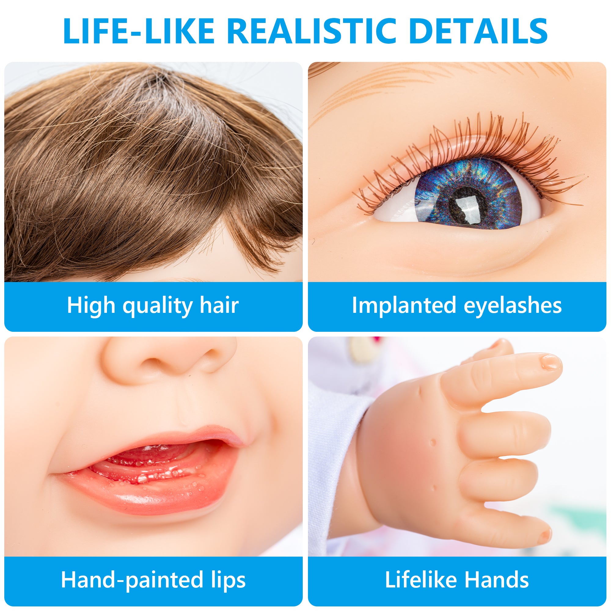 22 inch - Lifelike Reborn Baby Dolls for Seniors with Dementia -Therapy Doll - Soft Body Realistic Newborn - Alzheimer&