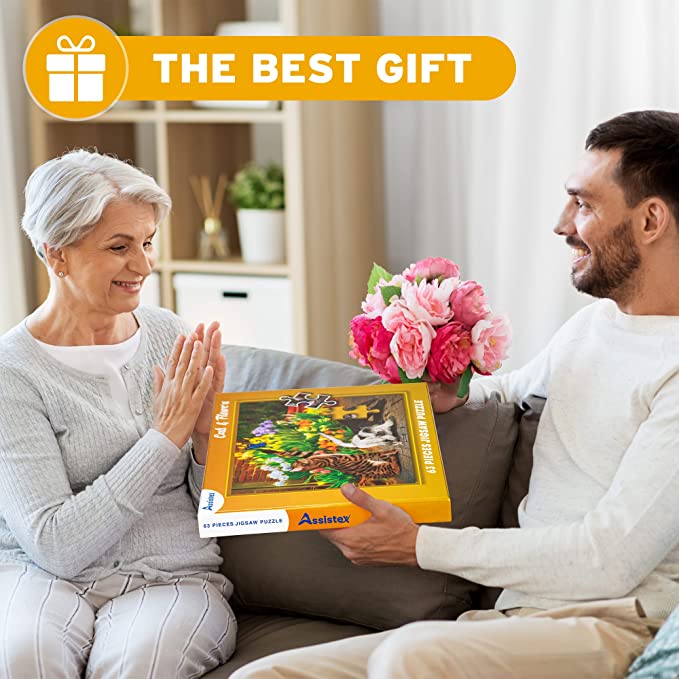Dementia Puzzle 63 Large Pieces Jigsaw – Cats & Flowers