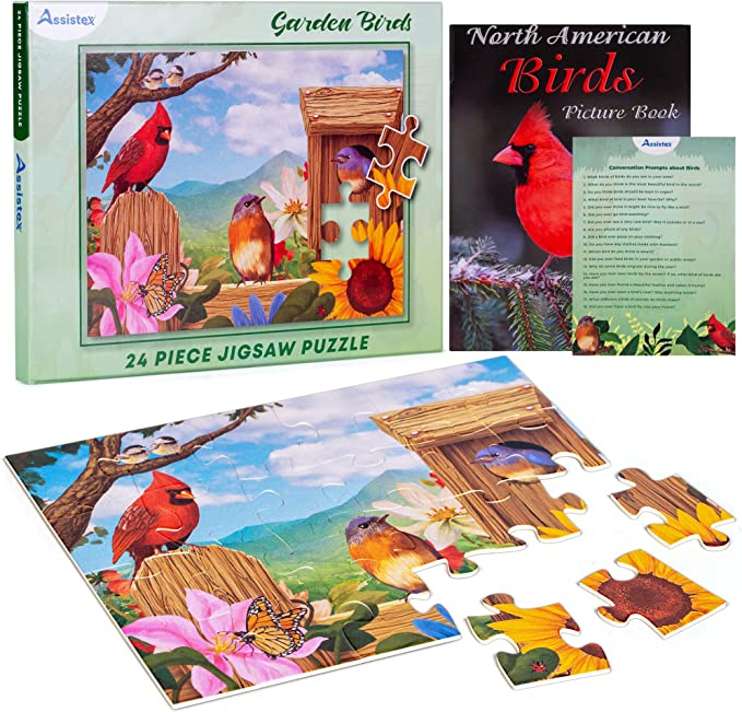 Dementia Puzzle 24 Large Pieces Jigsaw – Garden Birds – Assistex