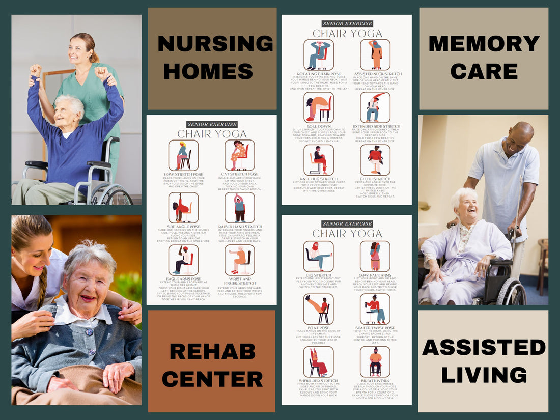 chair yoga guide for seniors, exercise for elderly, physical therapy printable, wheelchair exercise, nursing home sport, dementia printables