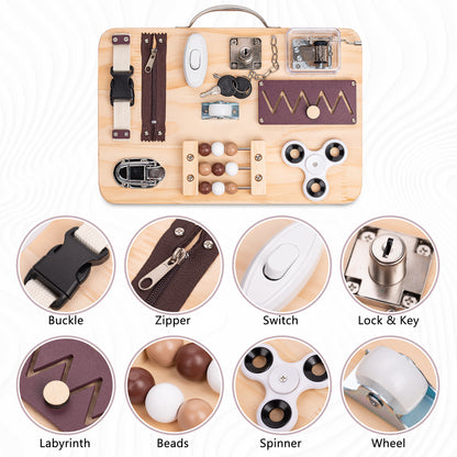 Wooden Fidget Busy Board for Adults with Dementia