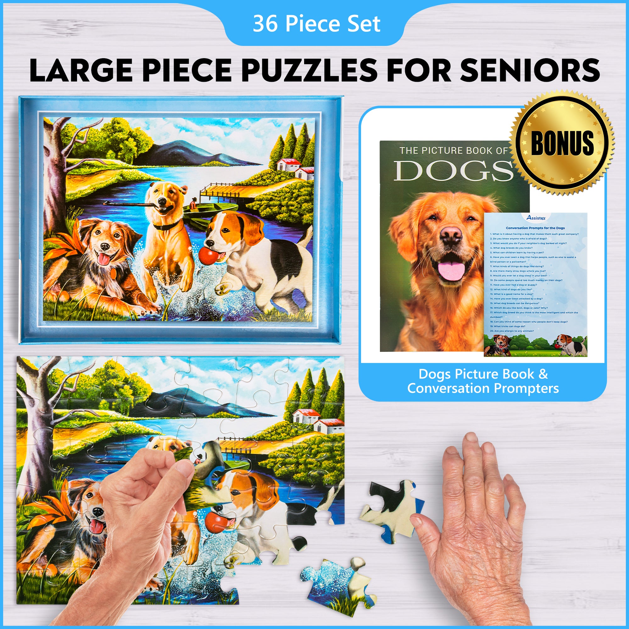 DEMENTIA PUZZLE 36 LARGE PIECES JIGSAW – Dog Days