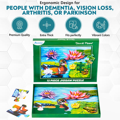 DEMENTIA PUZZLE 12 LARGE PIECES JIGSAW – Duck Pond