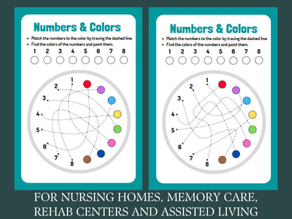 2 cognitive worksheets, activity for Seniors, Easy Worksheet, for elderly with Alzheimer’s, Dementia, brain exercise, Memory Loss, Parkinson