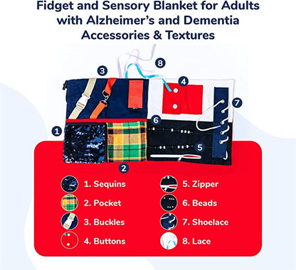 Fidget and Sensory Blanket for Adults with Dementia &amp; Alzheimer&