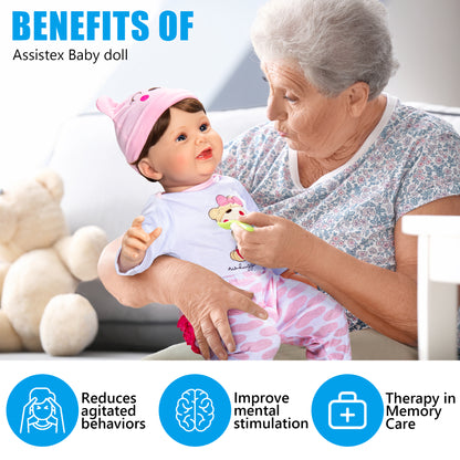 22 inch - Lifelike Reborn Baby Dolls for Seniors with Dementia -Therapy Doll - Soft Body Realistic Newborn - Alzheimer&