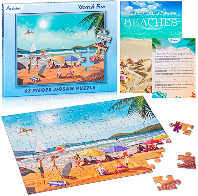 Dementia Puzzle 63 Large Pieces Jigsaw –  Beach fun